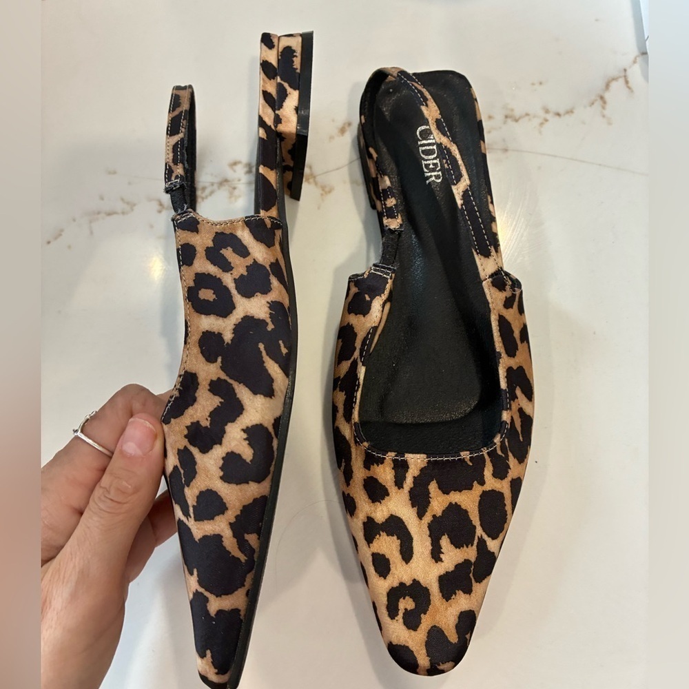 CIDER slingback leopard low heel flats size 39